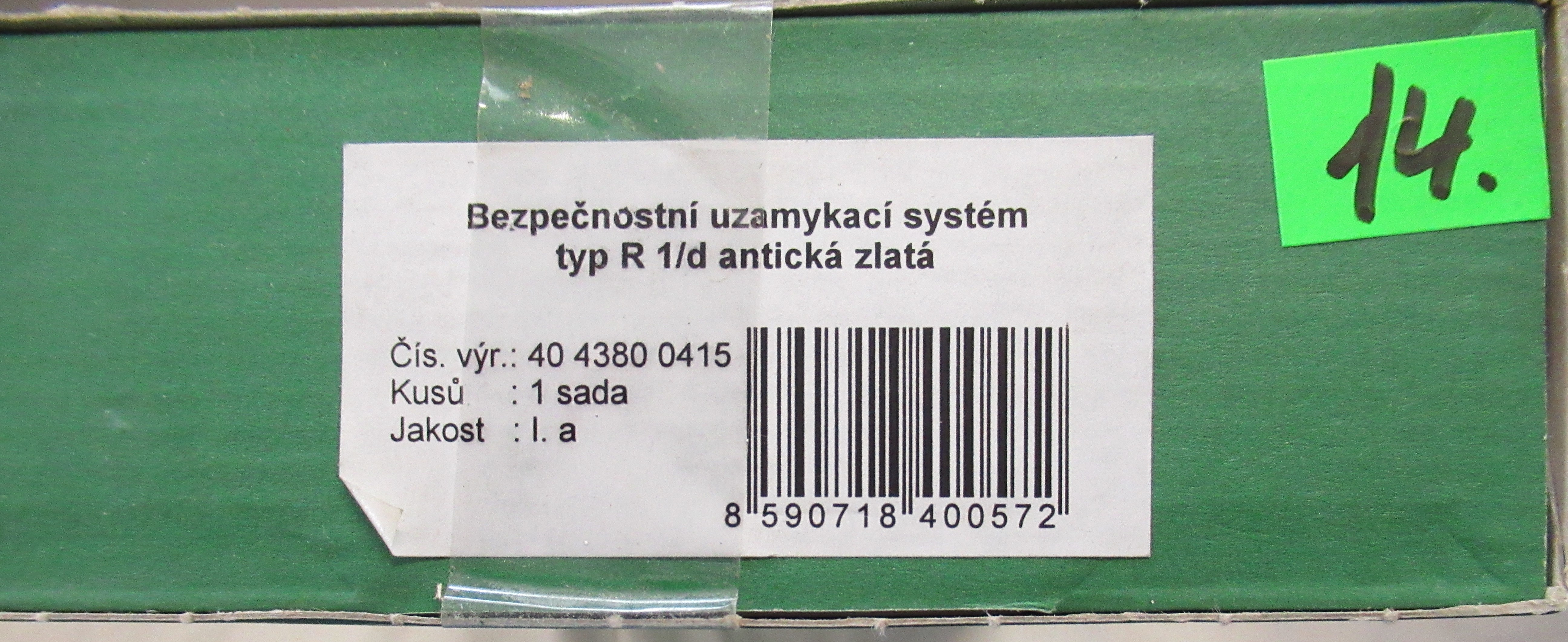Bezpečnostní uzamykací systém R1/d antická zlatá s vložkou 72 mm