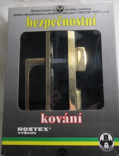 Bezpečnostní uzamykací systém R1 Ti-zlatá s madlem 72 mm